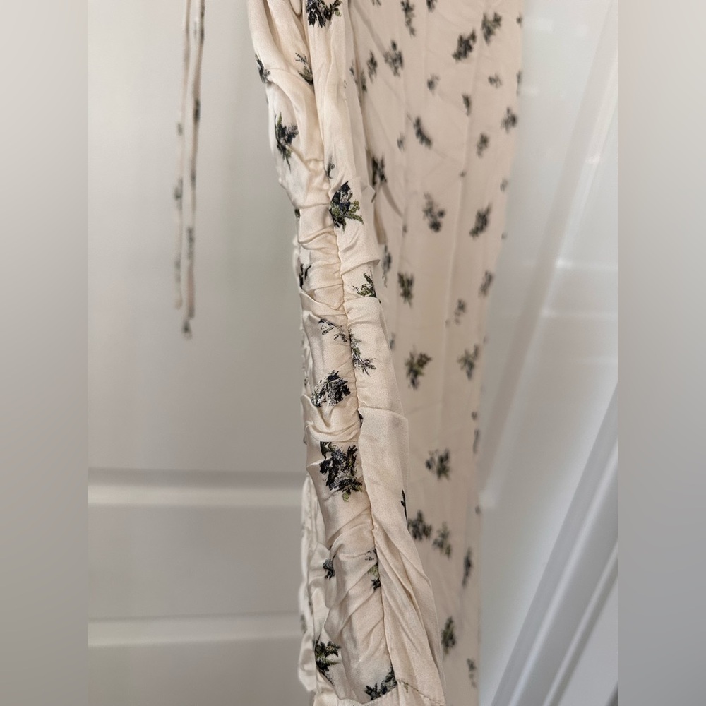 Ganni White Satin Gathered Dress - Size 38/US 6, $495 usd - Picture 8 of 13